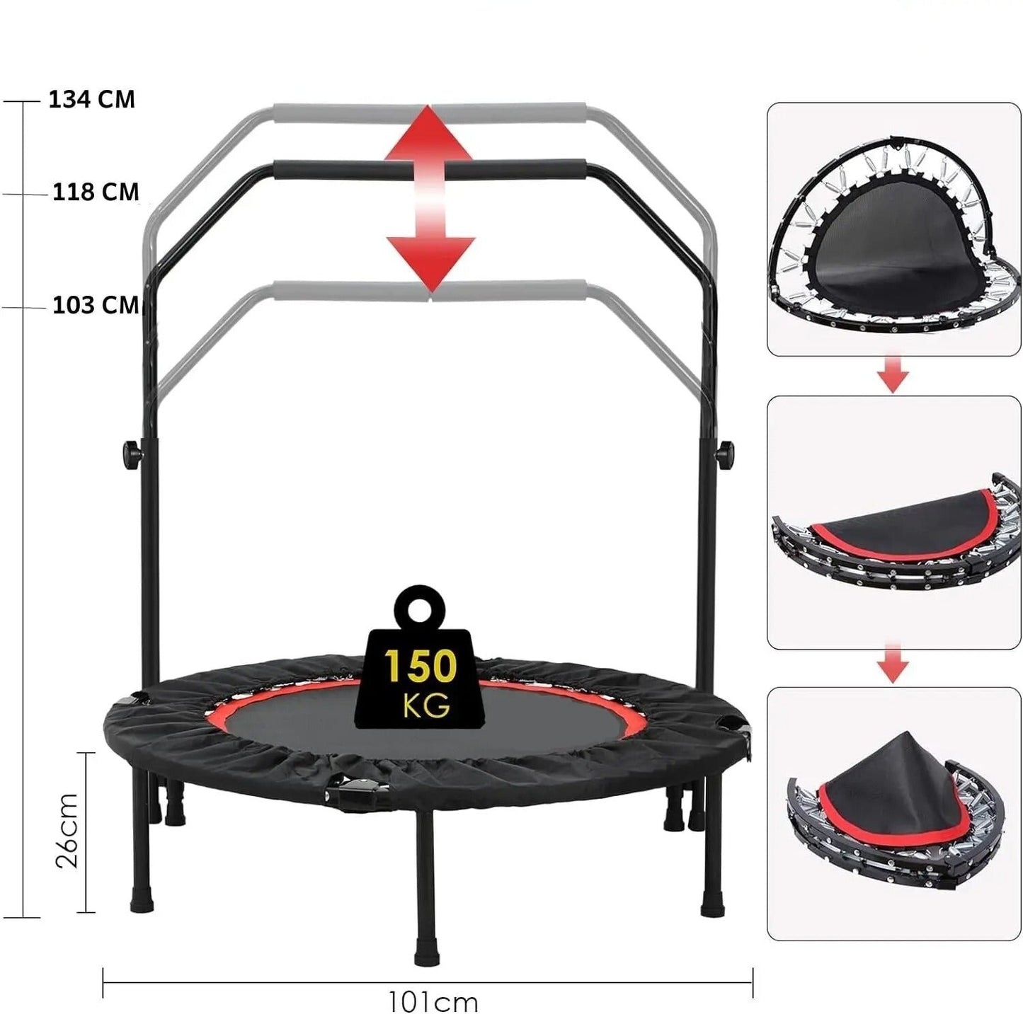 Trampoline Fitness Pliable | JumpSet™ - Rigueur - Discipline