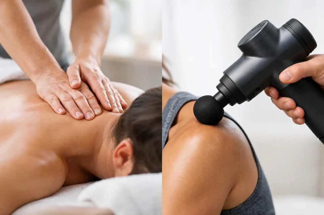 Comparaison massage manuel vs pistolet