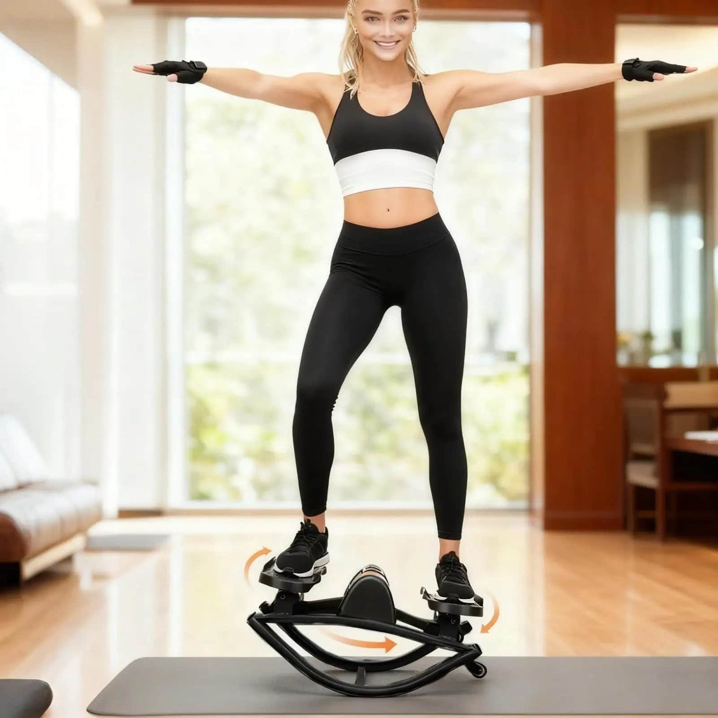 Stepper sports compact rangé sous un bureau – gain de place optimal