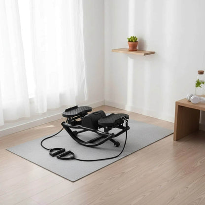 Stepper sports en utilisation – femme s'entraînant à domicile