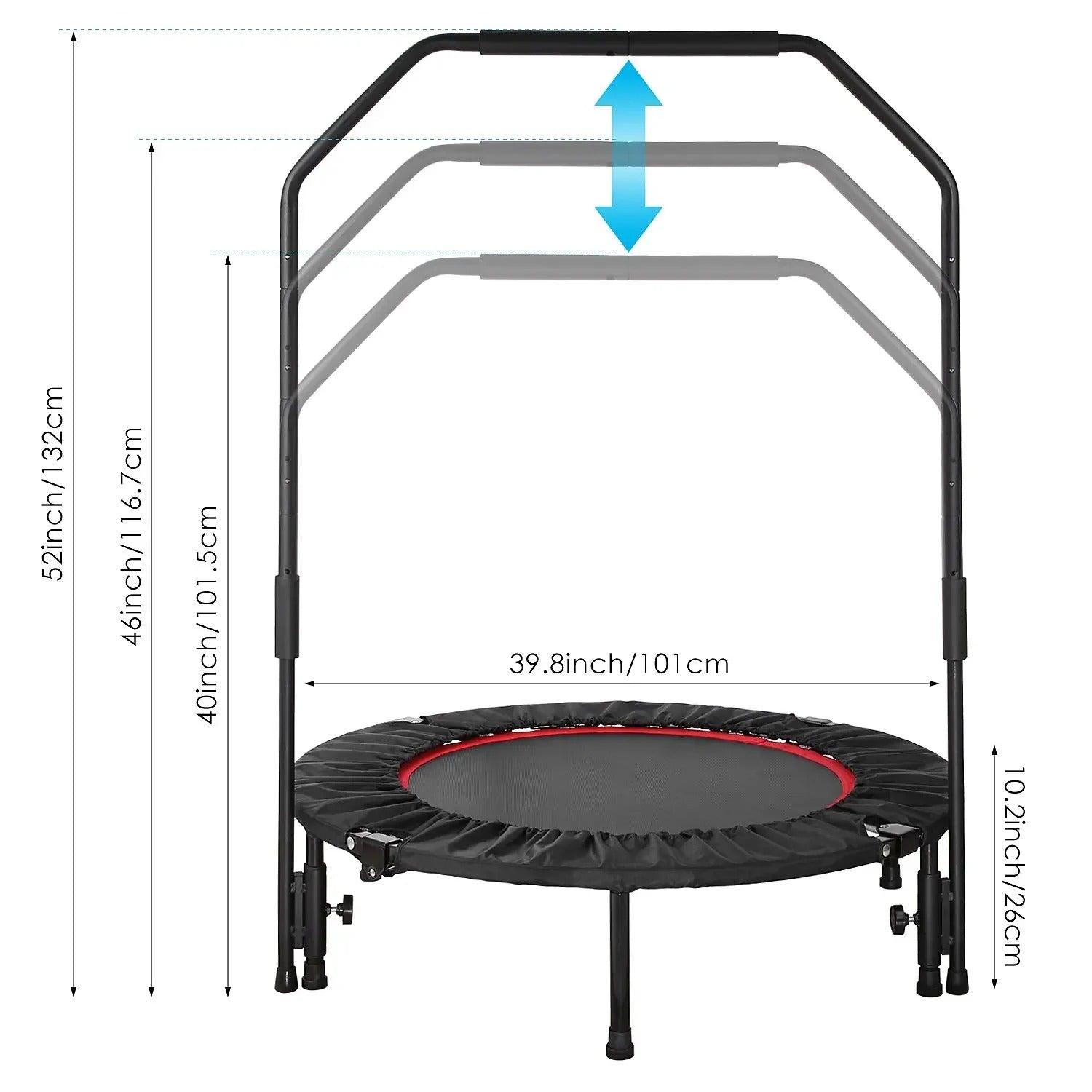 trampoline-fitness-pliable-hauteurs réglables