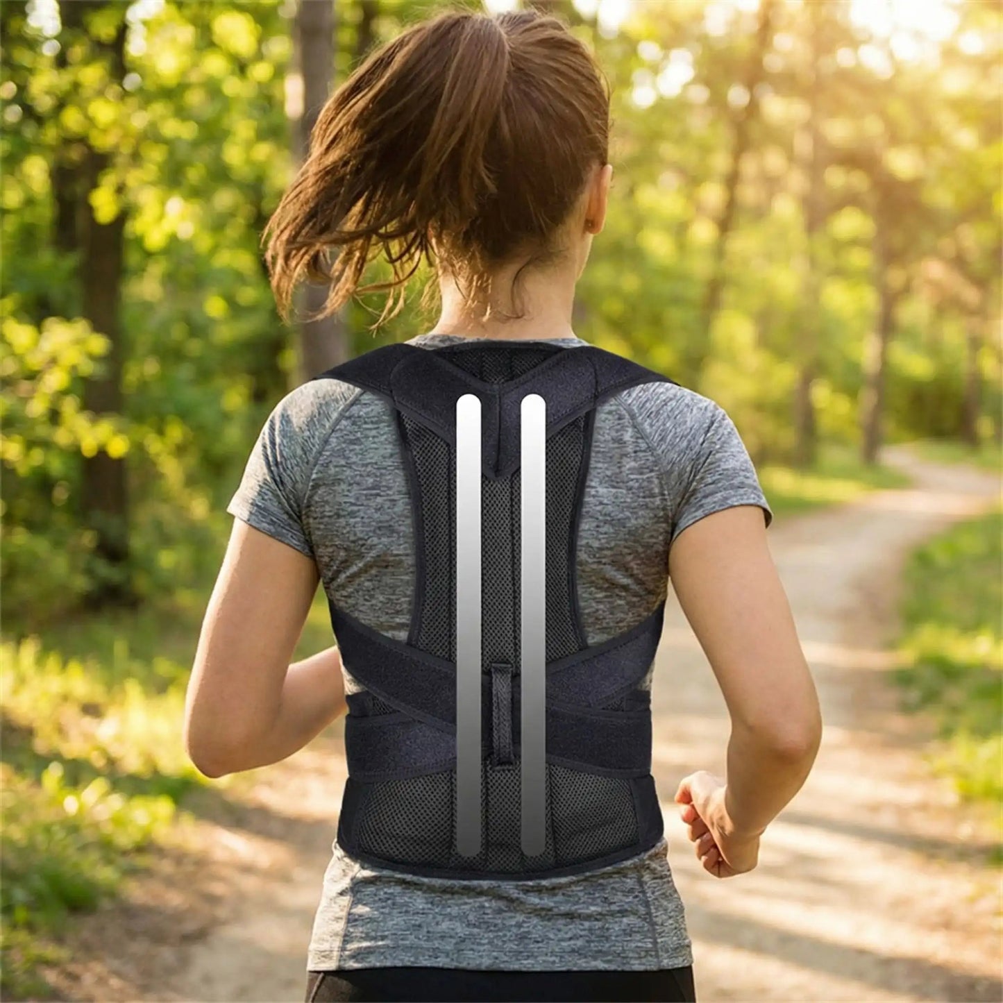 ceinture pour le dos droit noir