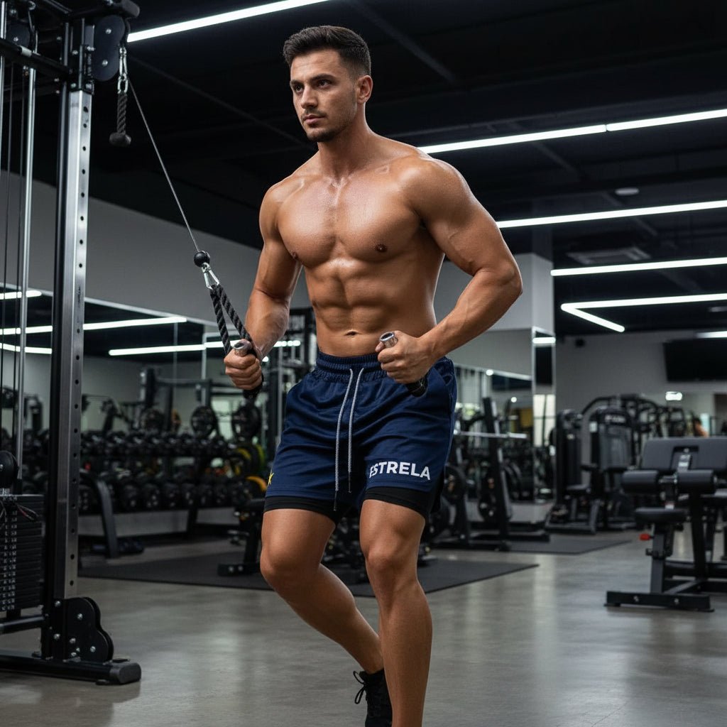 Short sport court pour homme bleu