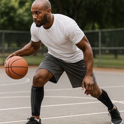 Manchon de compression mollet noir