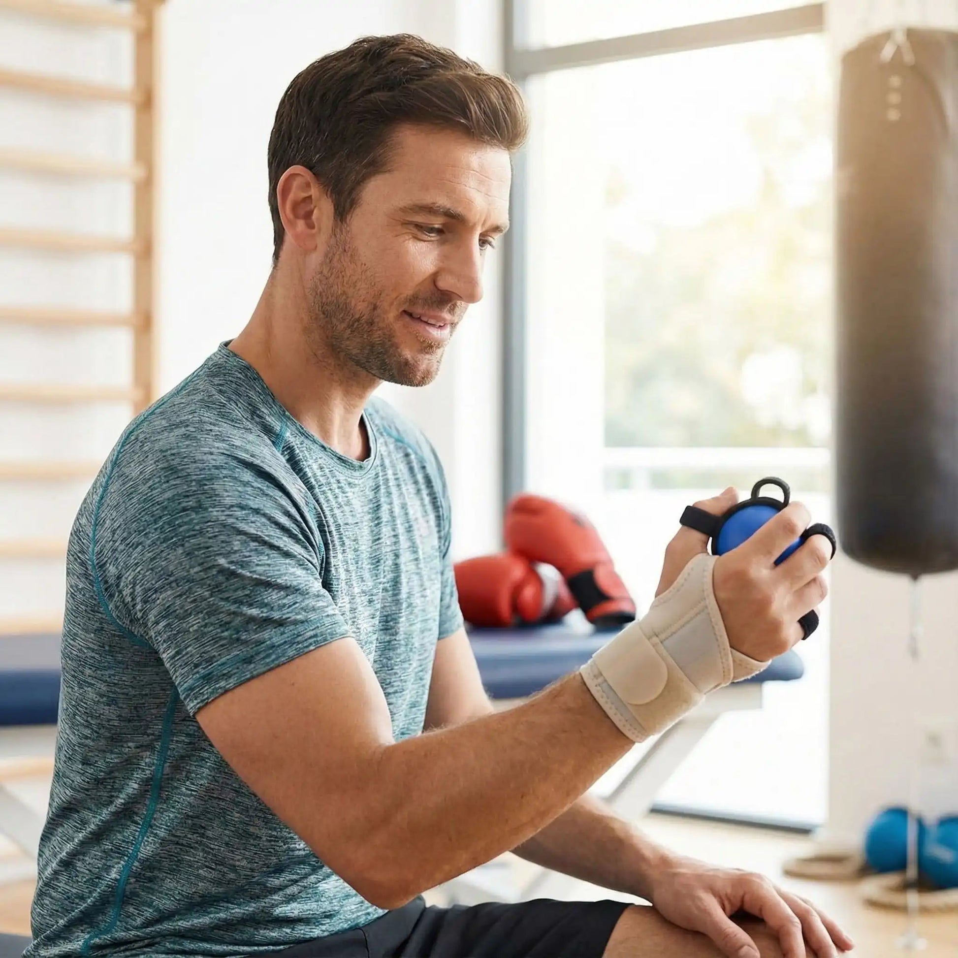  Balle rééducation main canal carpien bleu