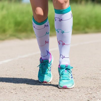 Chaussette de compression verte