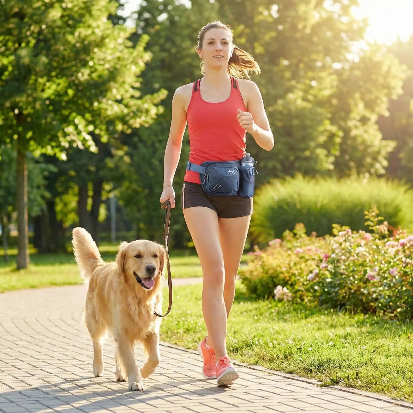 ceinture running femme avec chien